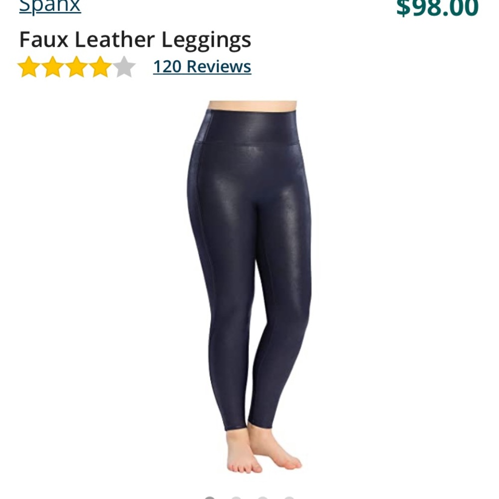 Blue faux leather spanx